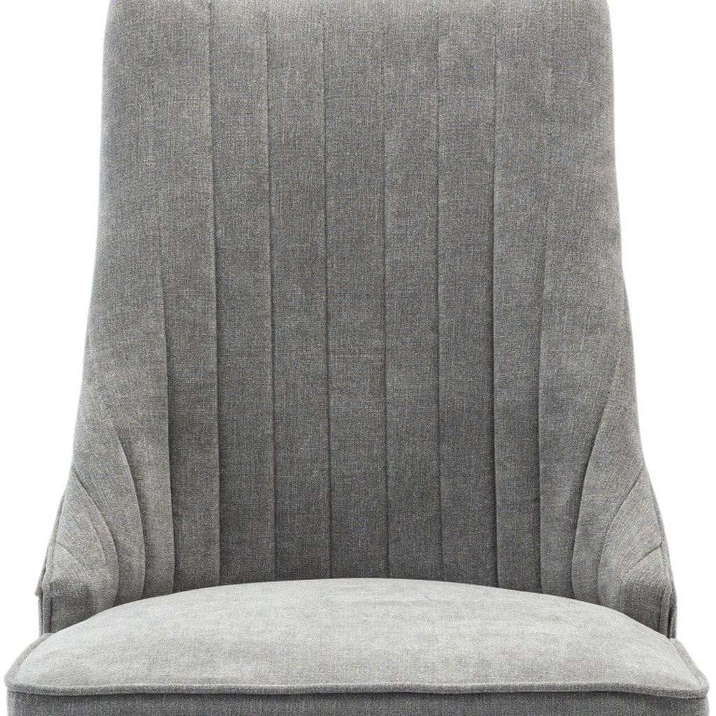 Set of Two Gray And Brown Tufted Velvet And Solid Wood Dining Side Chairs