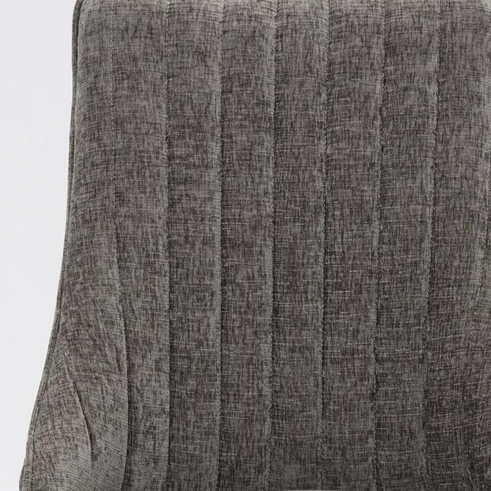 Set of Two Gray and Gold Chenille Dining Side Chairs