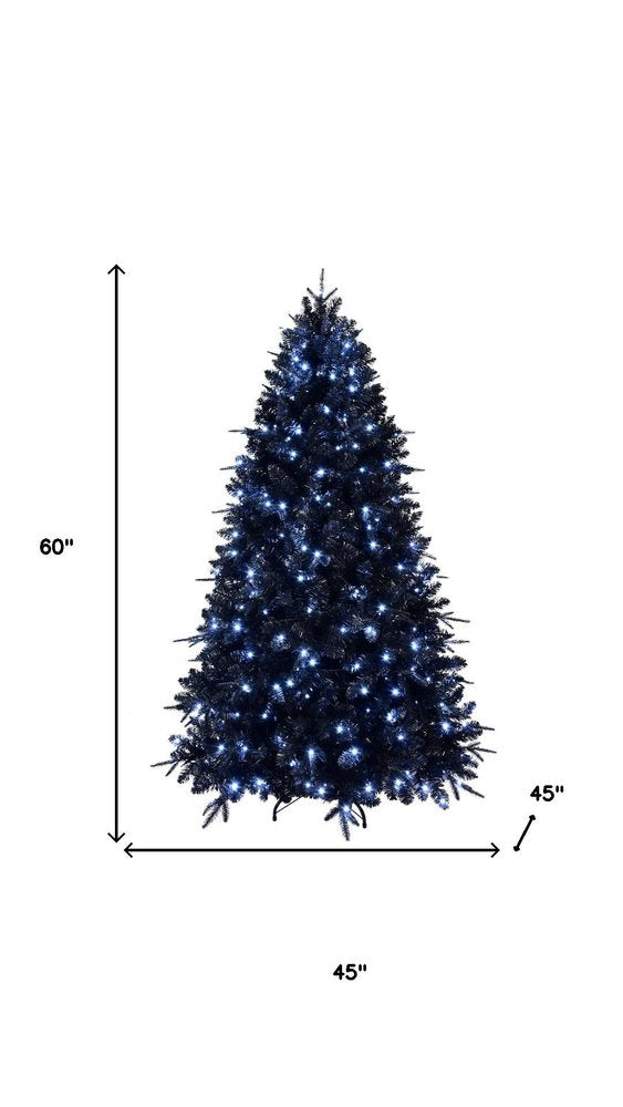 5' Black Pre Lit Full Spruce Christmas Tree