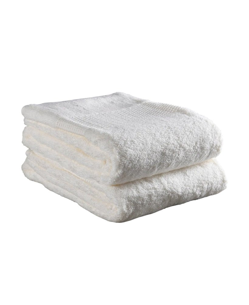 Set of Two White Turkish Cotton 13" X 13" Quick Dry Terry Cloth Washcloths