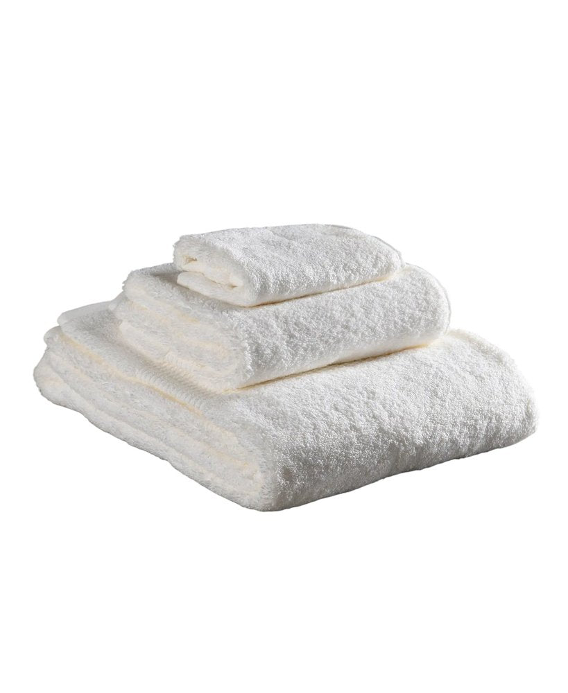 Set of Three White Cotton Quick Dry Terry Cloth Towels