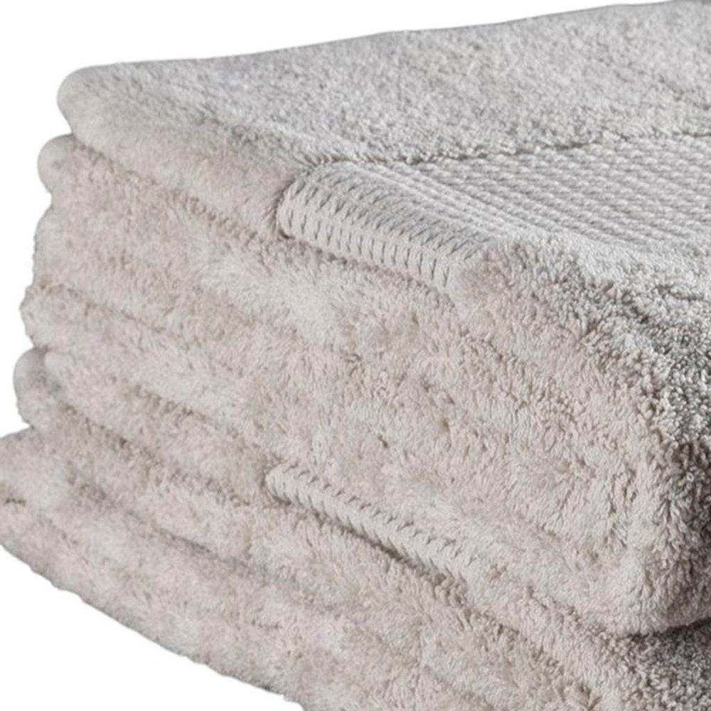 Set of Two White Cotton 16" X 30" Quick Dry Terry Cloth Hand Towels