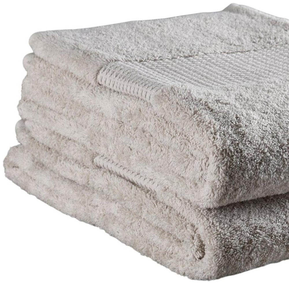 Set of Two White Cotton 16" X 30" Quick Dry Terry Cloth Hand Towels