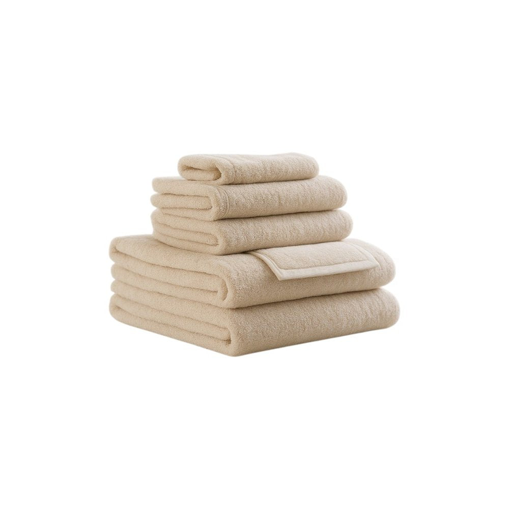 Set of Six White Cotton Quick Dry Terry Cloth Towels