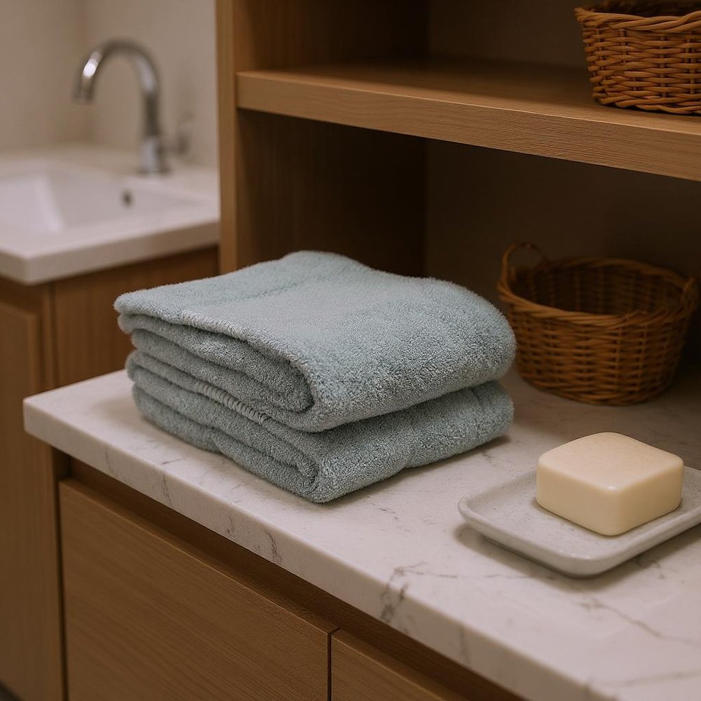 Set of Two White Turkish Cotton 13" X 13" Quick Dry Terry Cloth Washcloths