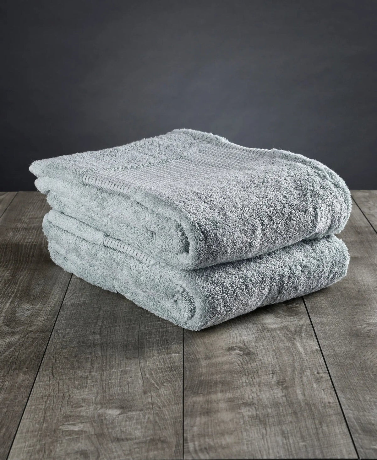Set of Two Sea Green Cotton 16" X 30" Quick Dry Terry Cloth Hand Towels