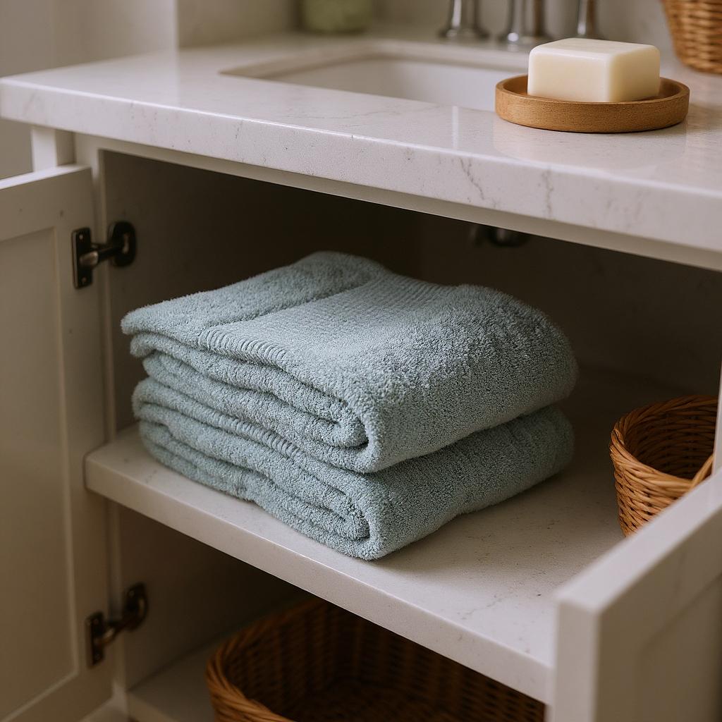 Set of Two Sea Green Cotton 16" X 30" Quick Dry Terry Cloth Hand Towels