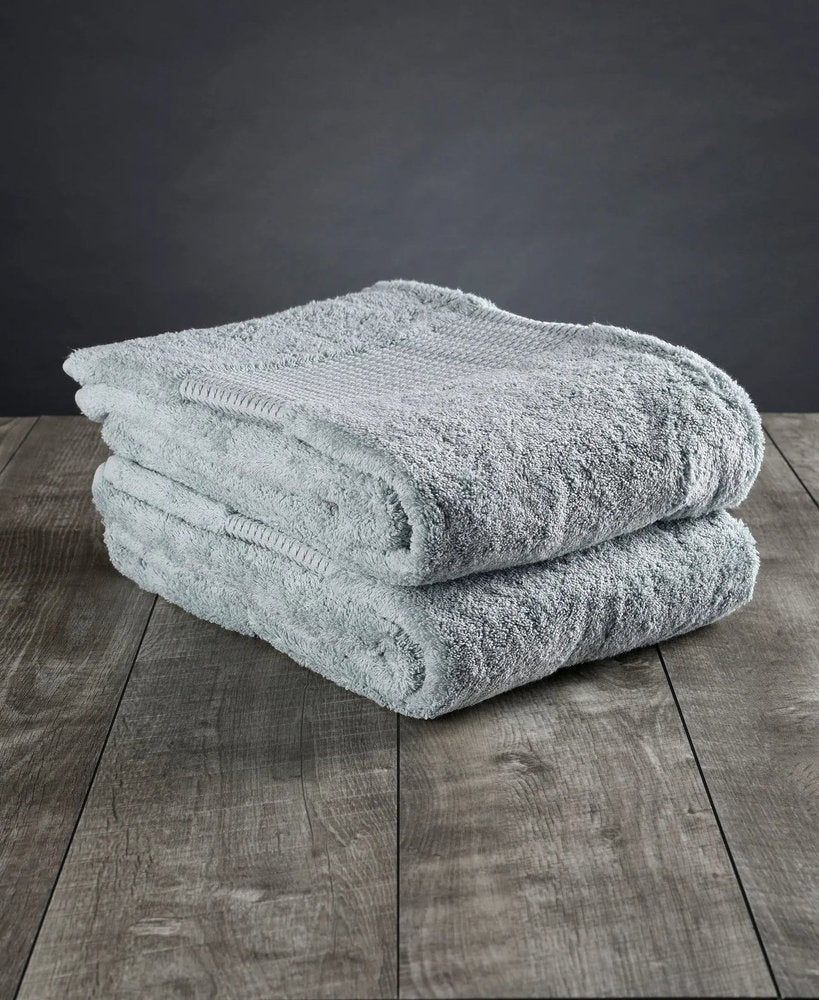 Set of Two White Cotton 30" X 54" Quick Dry Terry Cloth Bath Towels