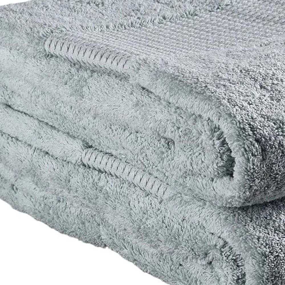 Set of Two White Cotton 30" X 54" Quick Dry Terry Cloth Bath Towels