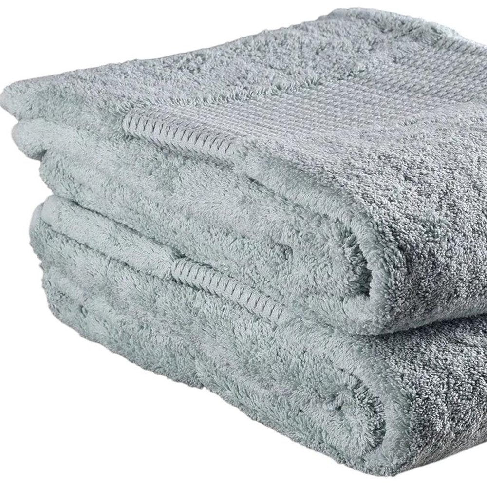 Set of Two White Cotton 30" X 54" Quick Dry Terry Cloth Bath Towels