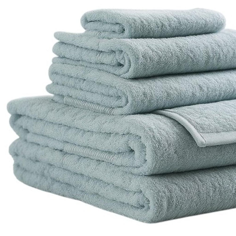 Set of Six White Cotton Quick Dry Terry Cloth Towels