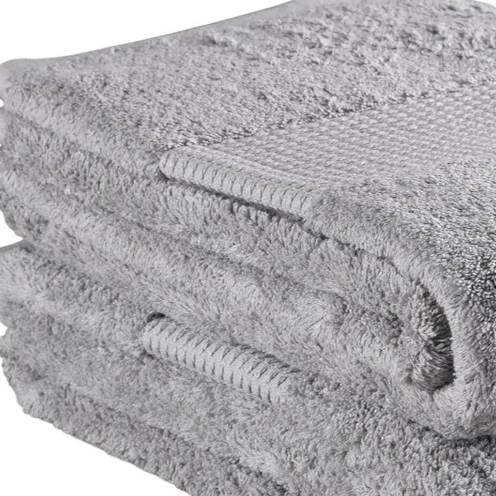 Set of Two Light Gray Cotton 13" X 13" Quick Dry Terry Cloth Washcloths