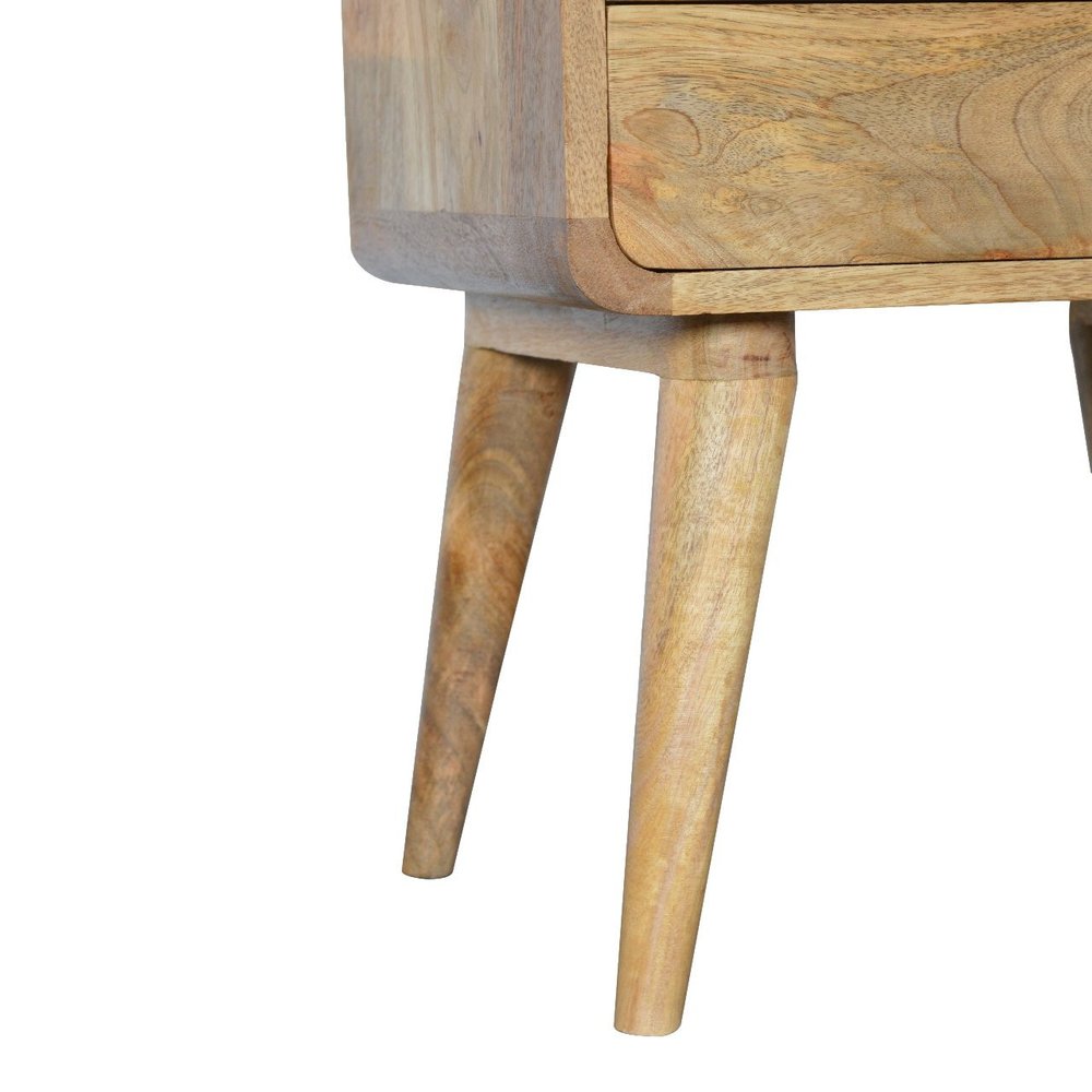 22" Oak Solid Wood Two Drawer Nightstand