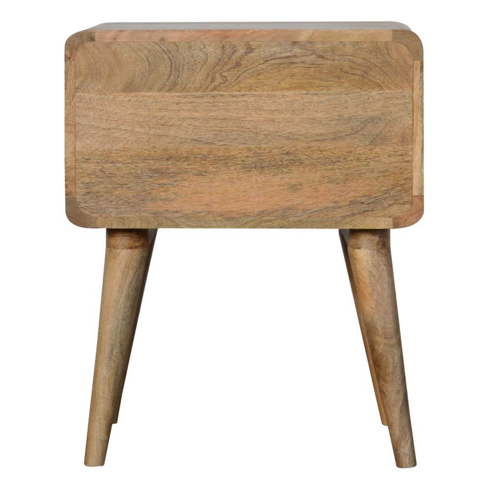 22" Oak Solid Wood Two Drawer Nightstand