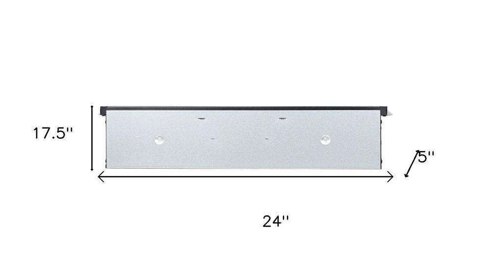 24" Black Metal Electric Fireplace Insert With LED