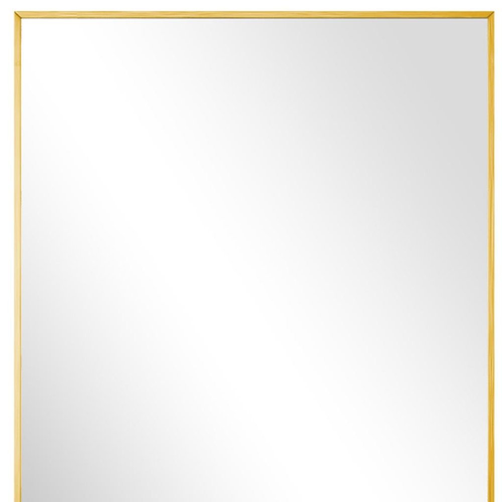 59" Gold Aluminum Leaning Framed Full Length Mirror