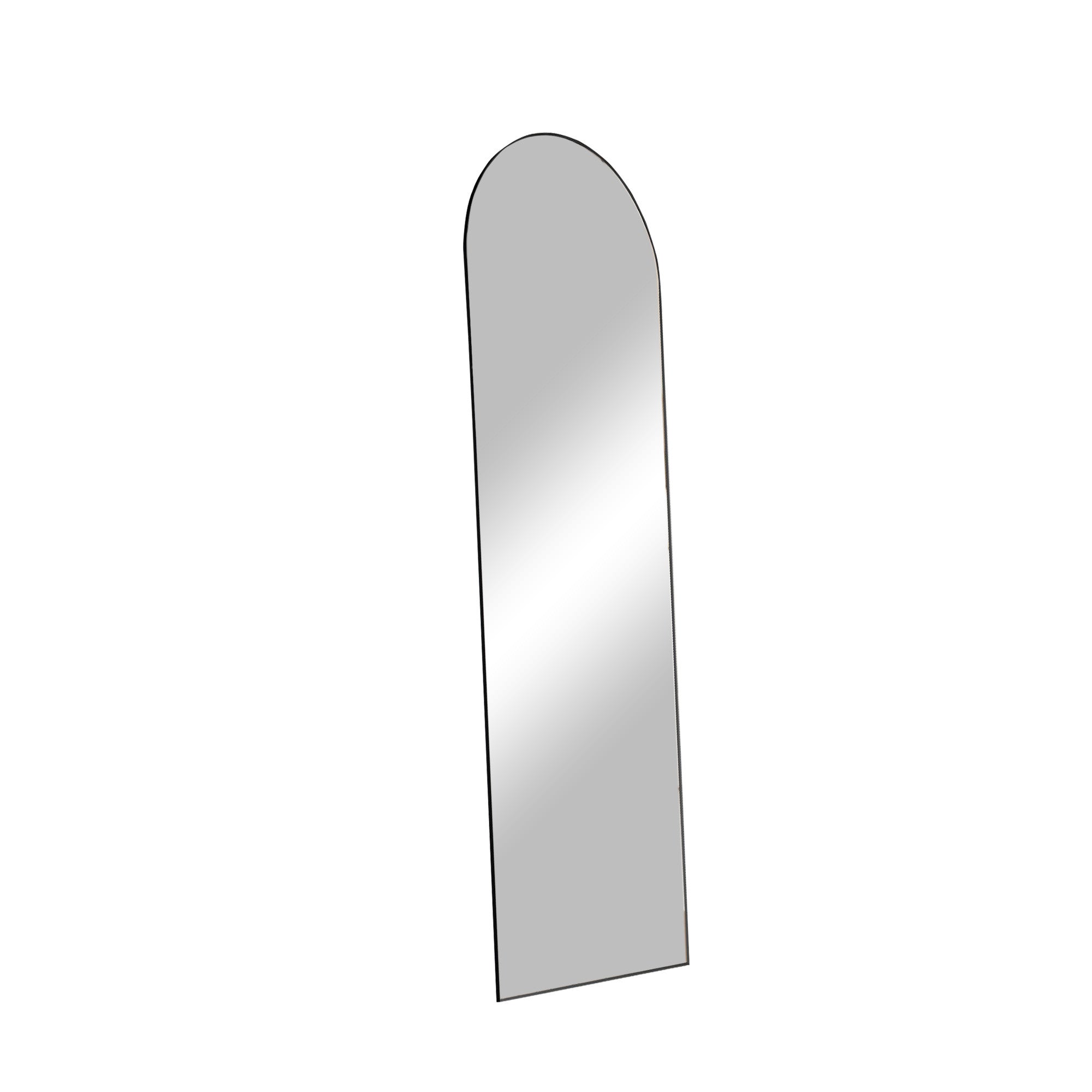 59" Black Aluminum Arch Freestanding Or Wall Mount Framed Full Length Mirror