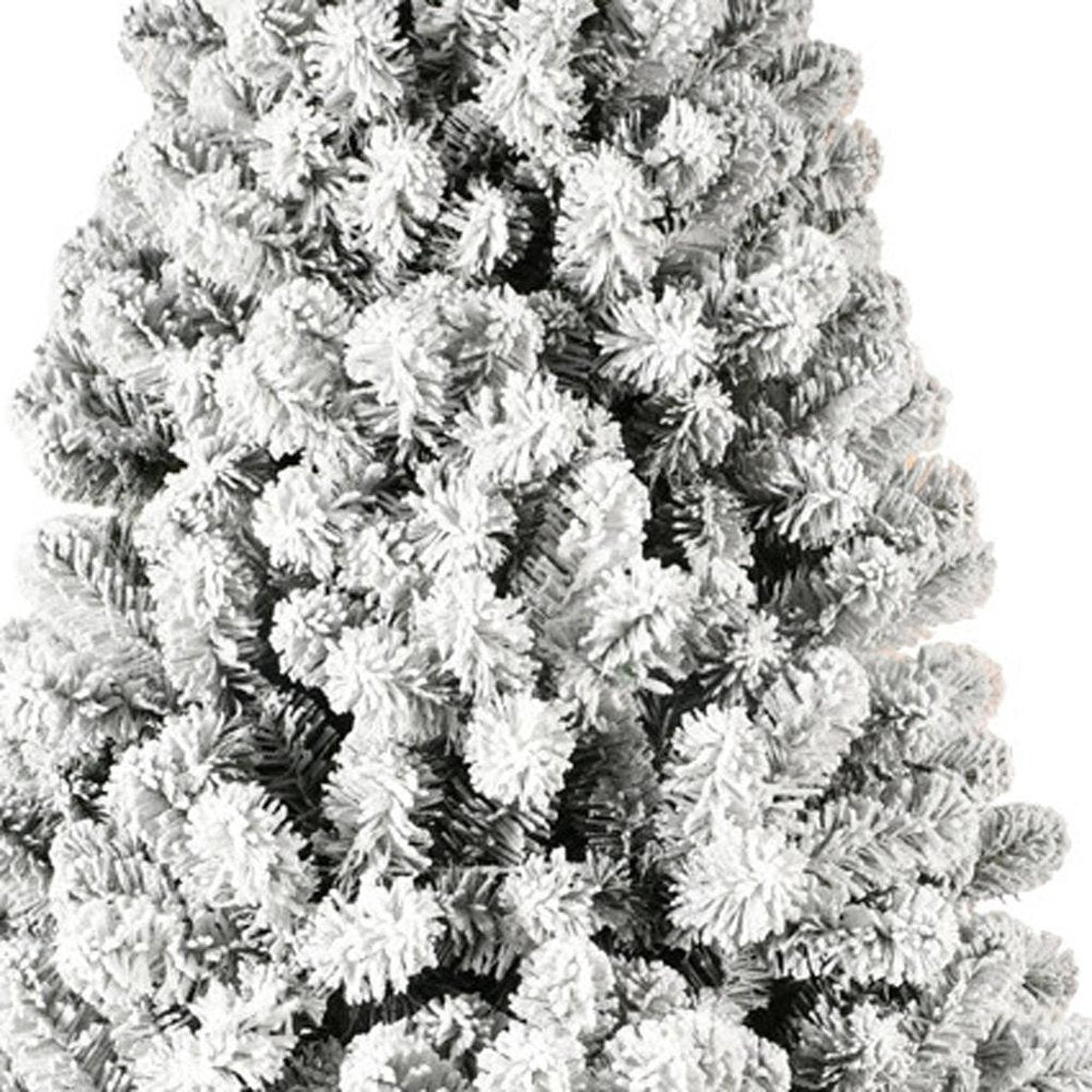 6' Pre Lit Full Flocked Spruce Christmas Tree