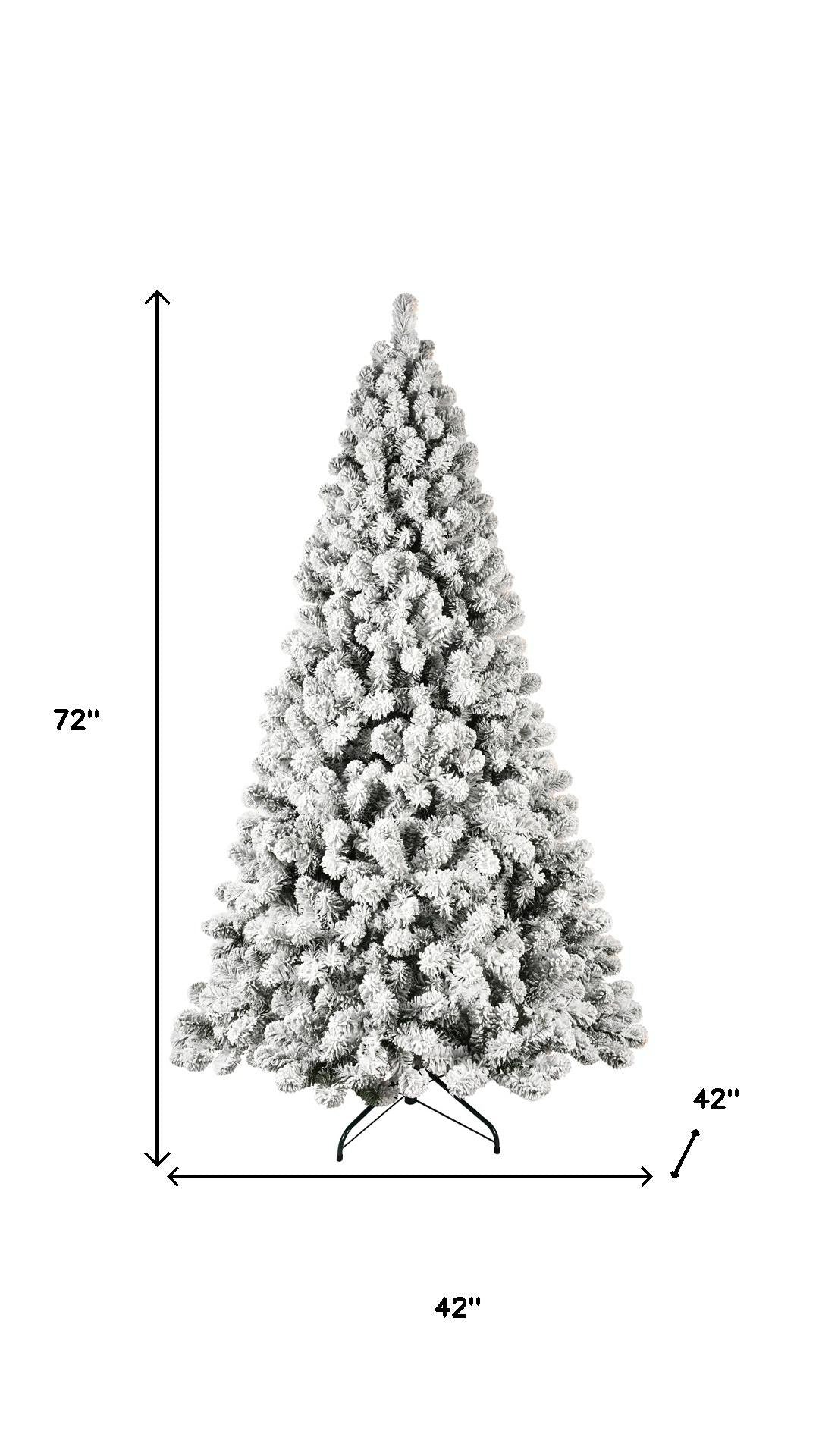 6' Pre Lit Full Flocked Spruce Christmas Tree