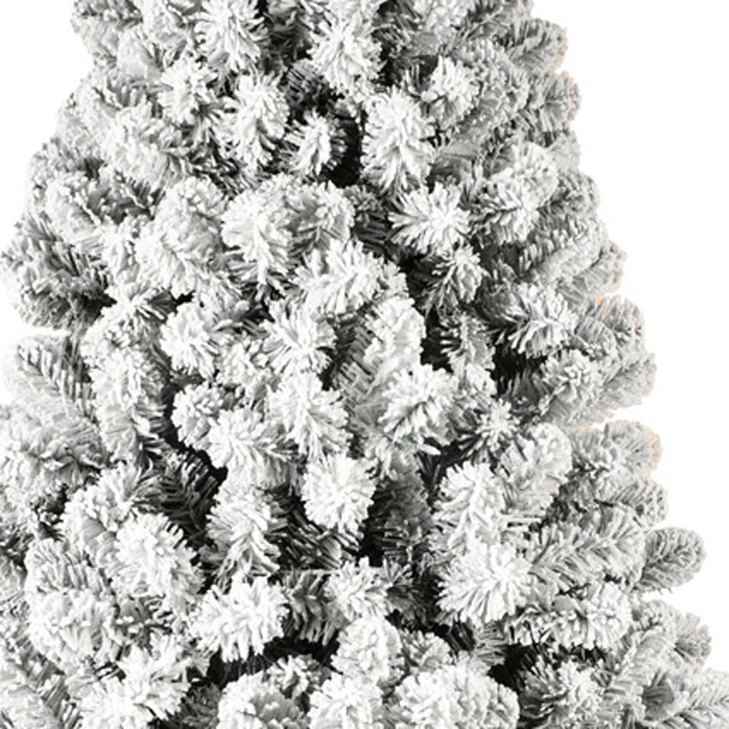 8' Pre Lit Full Flocked Spruce Christmas Tree