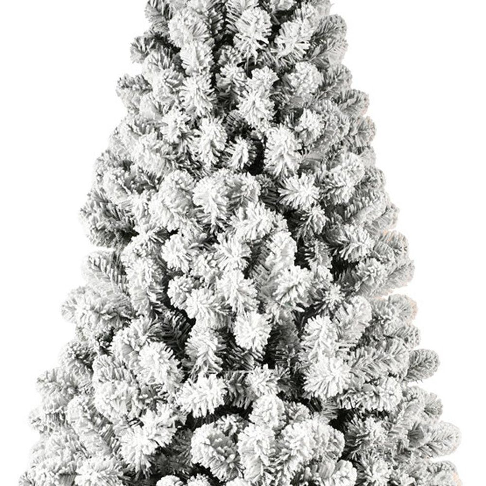 6' Pre Lit Full Flocked Spruce Christmas Tree