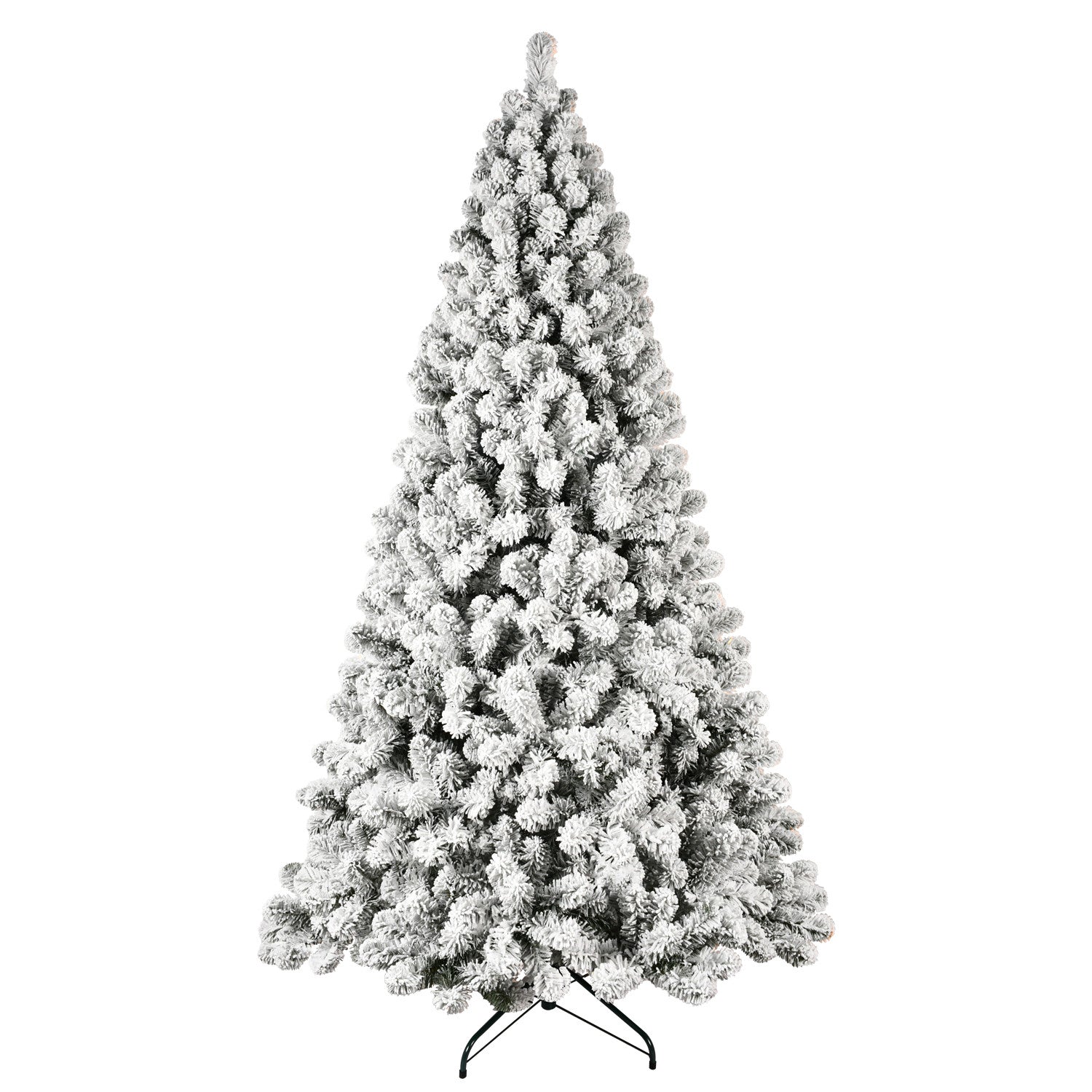9' Pre Lit Full Flocked Spruce Christmas Tree