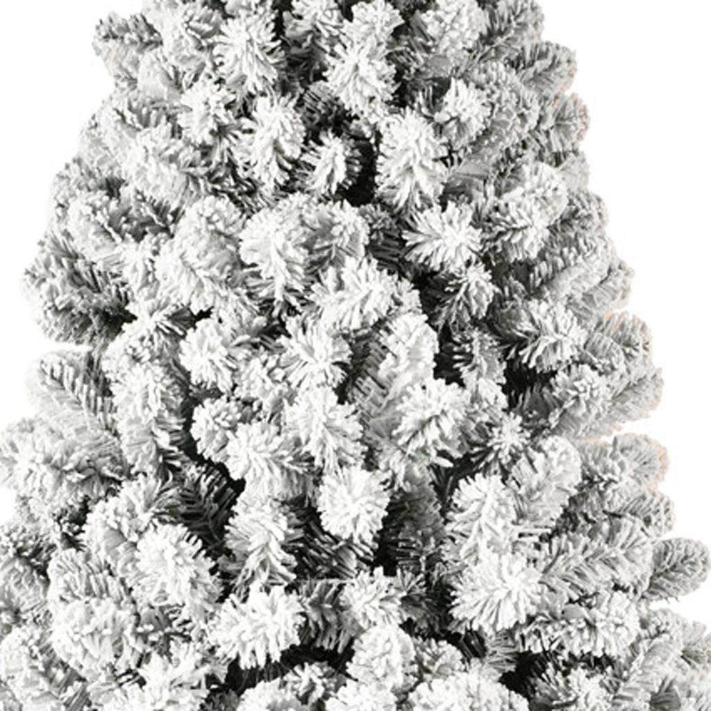 9' Pre Lit Full Flocked Spruce Christmas Tree