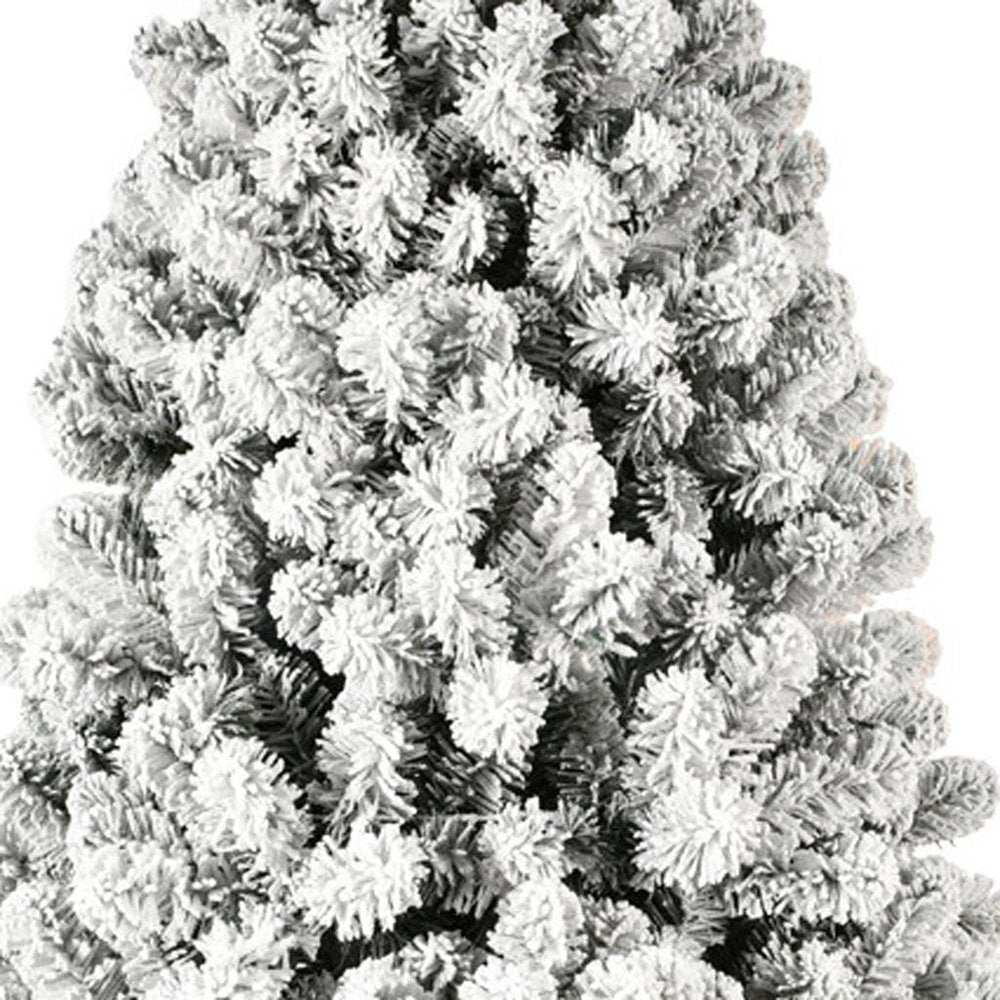6' Pre Lit Full Flocked Spruce Christmas Tree