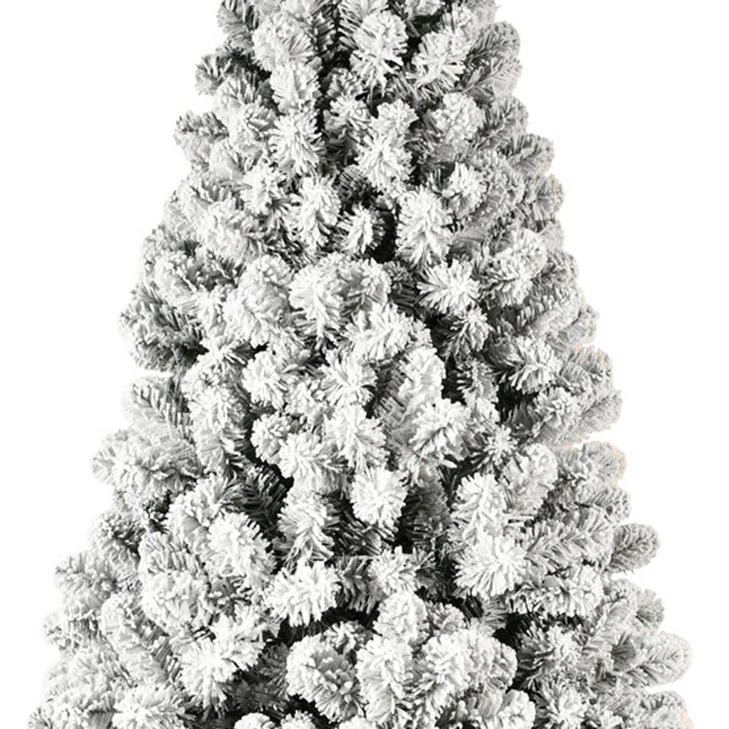 9' Pre Lit Full Flocked Spruce Christmas Tree