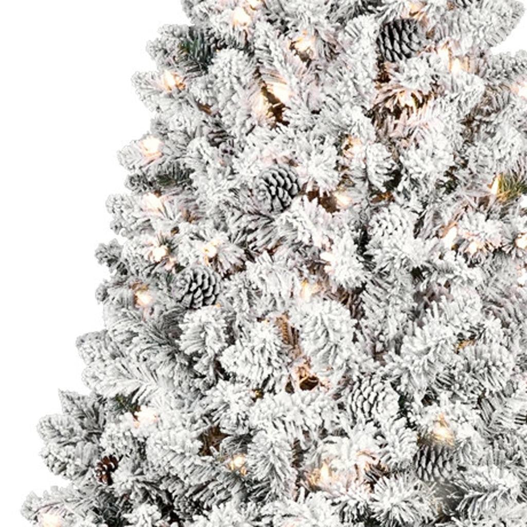 4' Pre Lit Full Flocked Spruce Christmas Tree