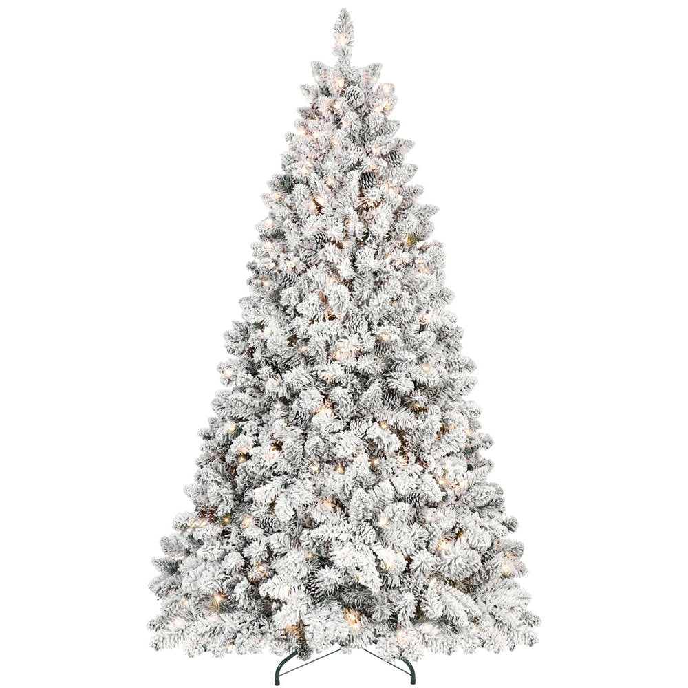 4' Pre Lit Full Flocked Spruce Christmas Tree