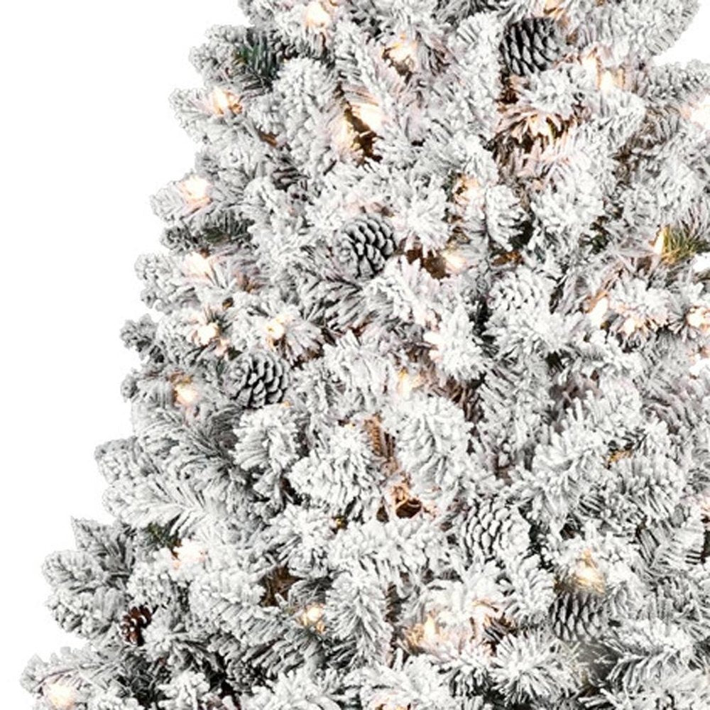 4' Pre Lit Full Flocked Spruce Christmas Tree