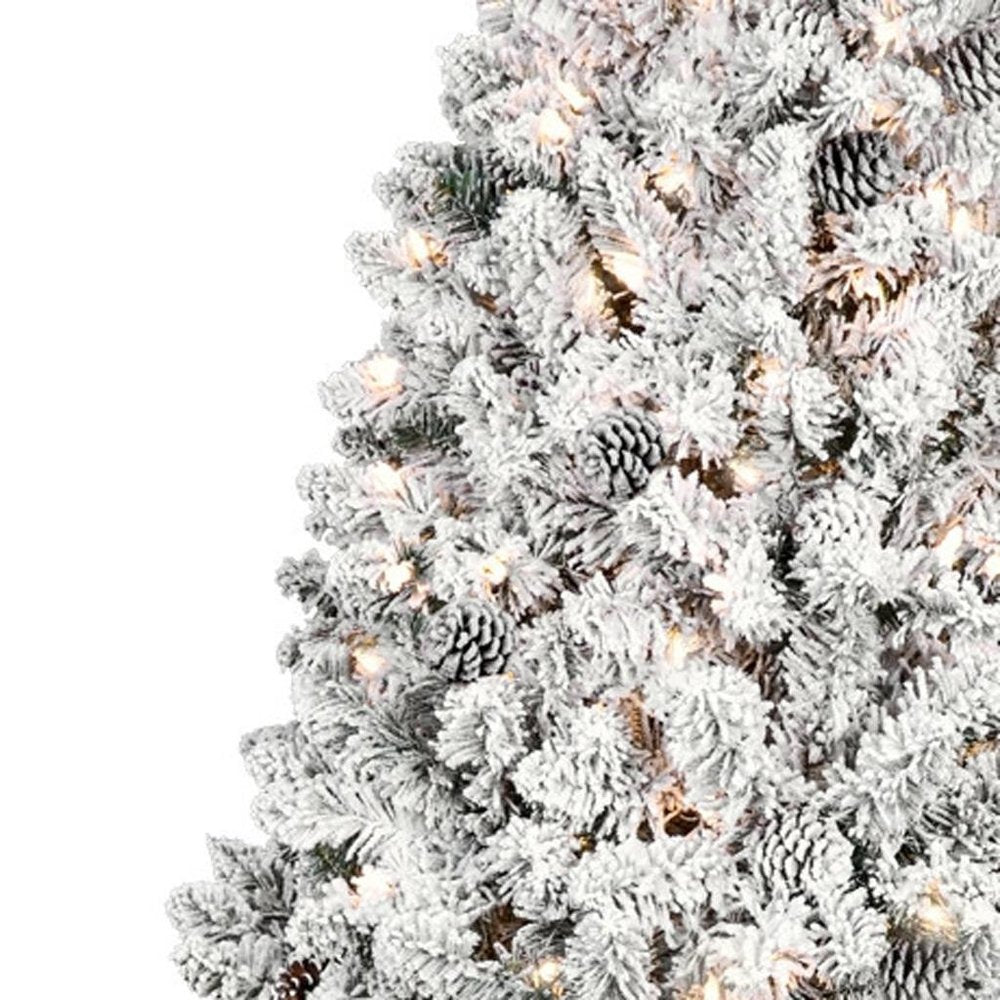 4' Pre Lit Full Flocked Spruce Christmas Tree