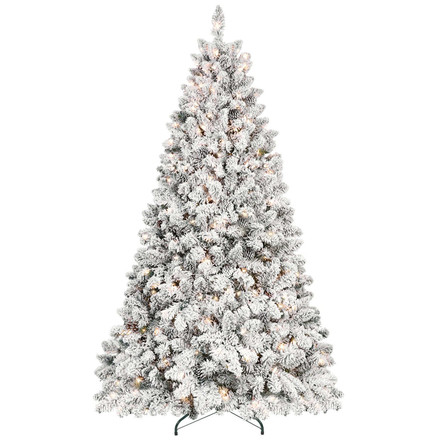 5' Pre Lit Full Flocked Spruce Christmas Tree