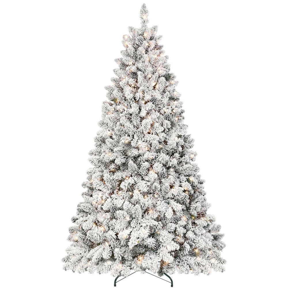 4' Pre Lit Full Flocked Spruce Christmas Tree