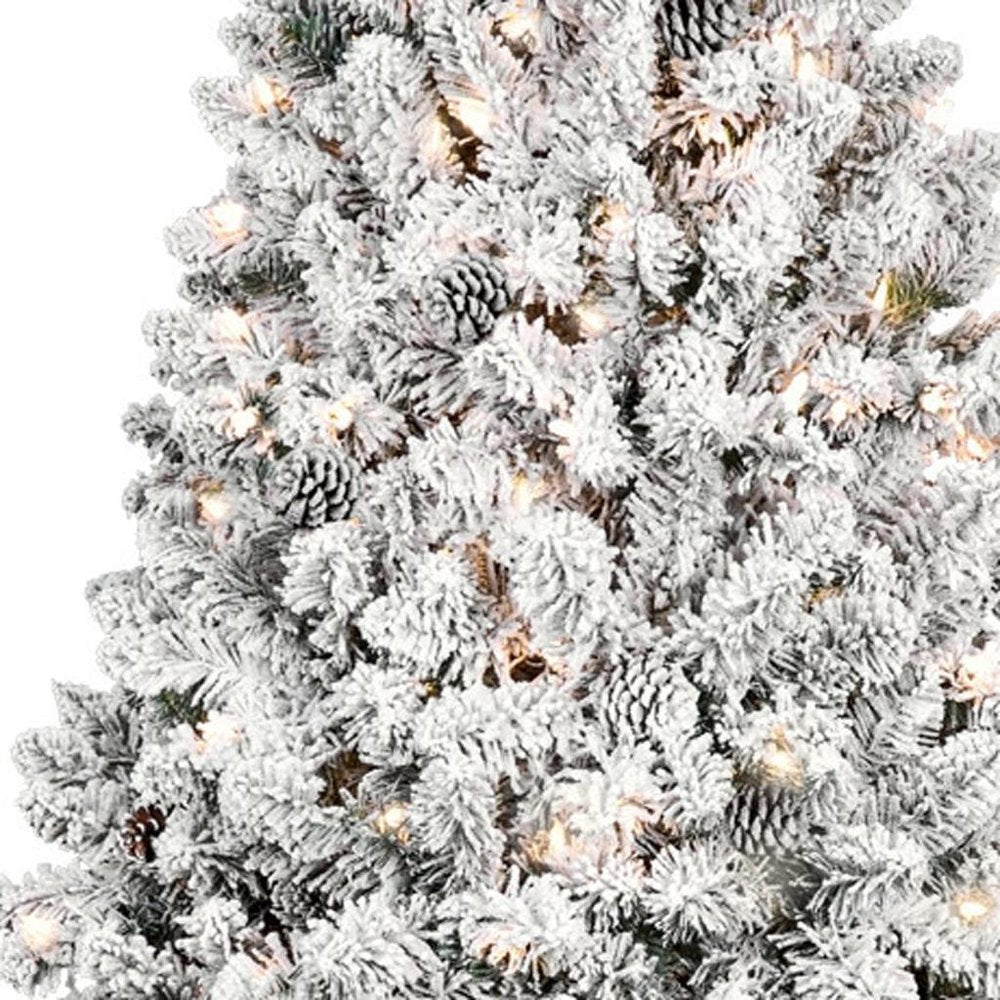 4' Pre Lit Full Flocked Spruce Christmas Tree