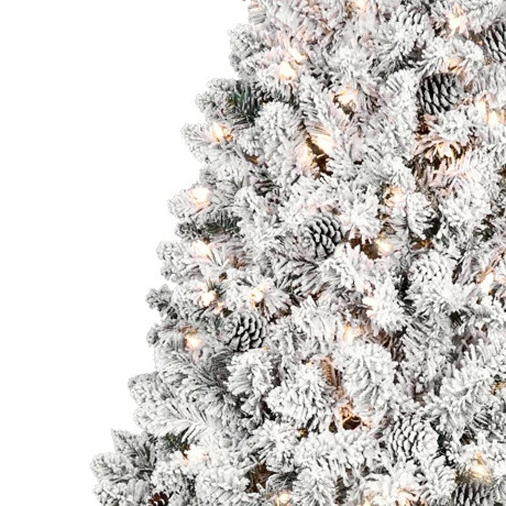 4' Pre Lit Full Flocked Spruce Christmas Tree