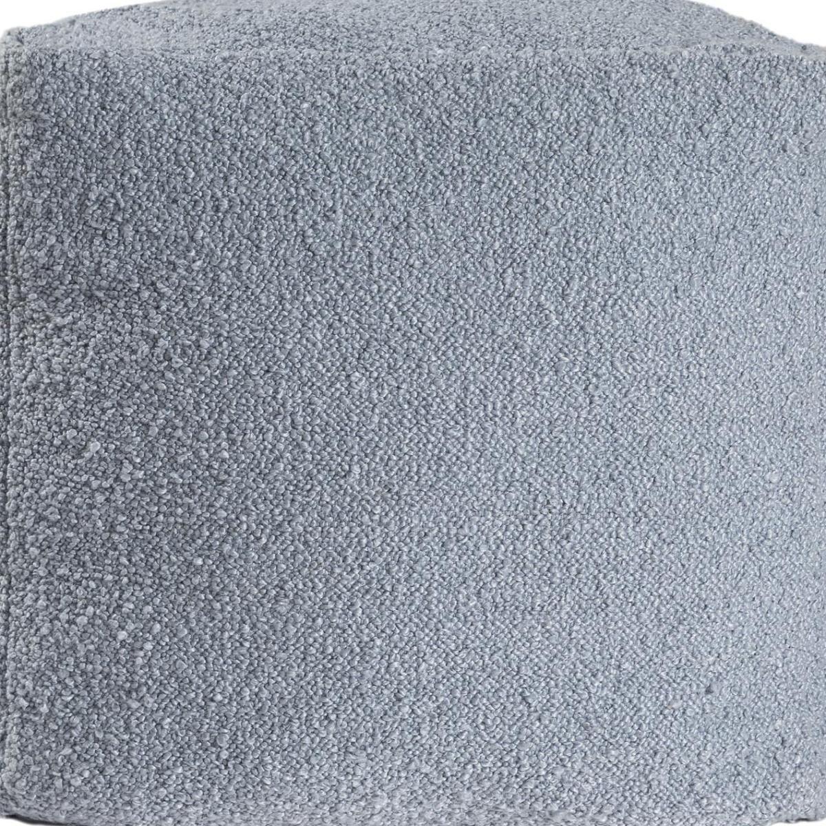 18" Blue Boucle Pouf Ottoman