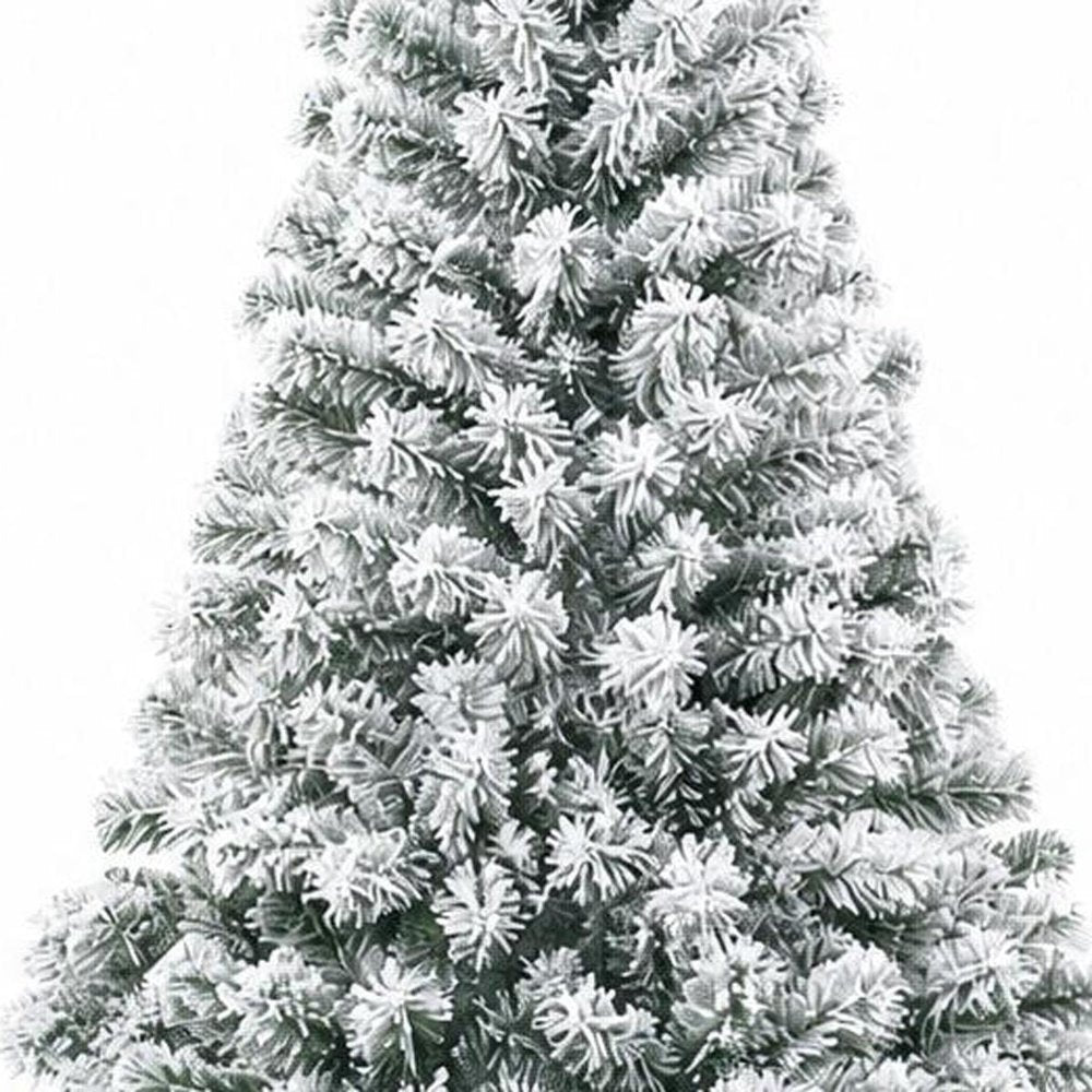 4' White Full Flocked Fir Christmas Tree With Decorations