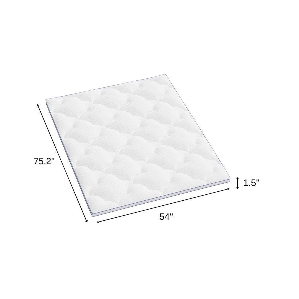 2" White Cotton Full Double Mattress Topper