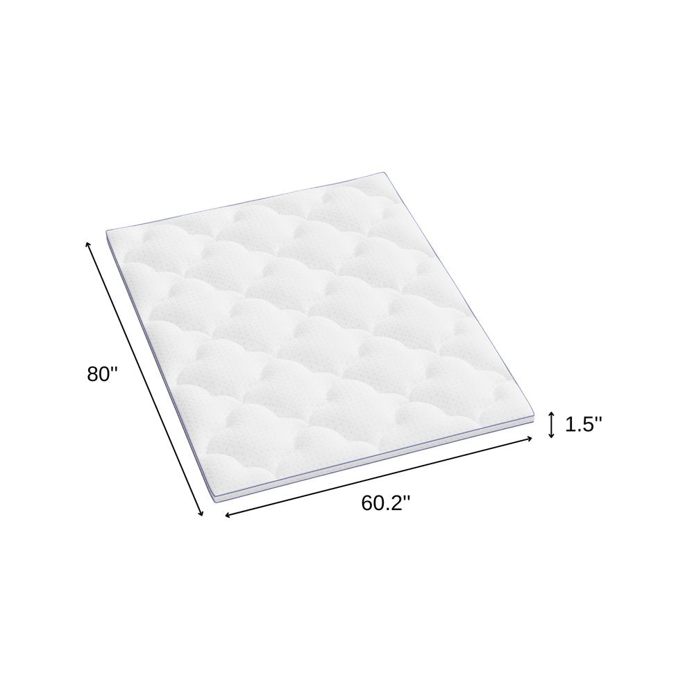 2" White Cotton Full Double Mattress Topper