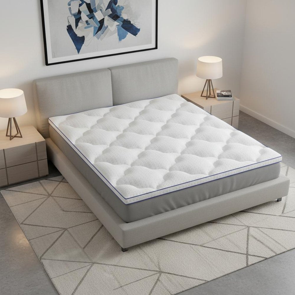 2" White Cotton Full Double Mattress Topper
