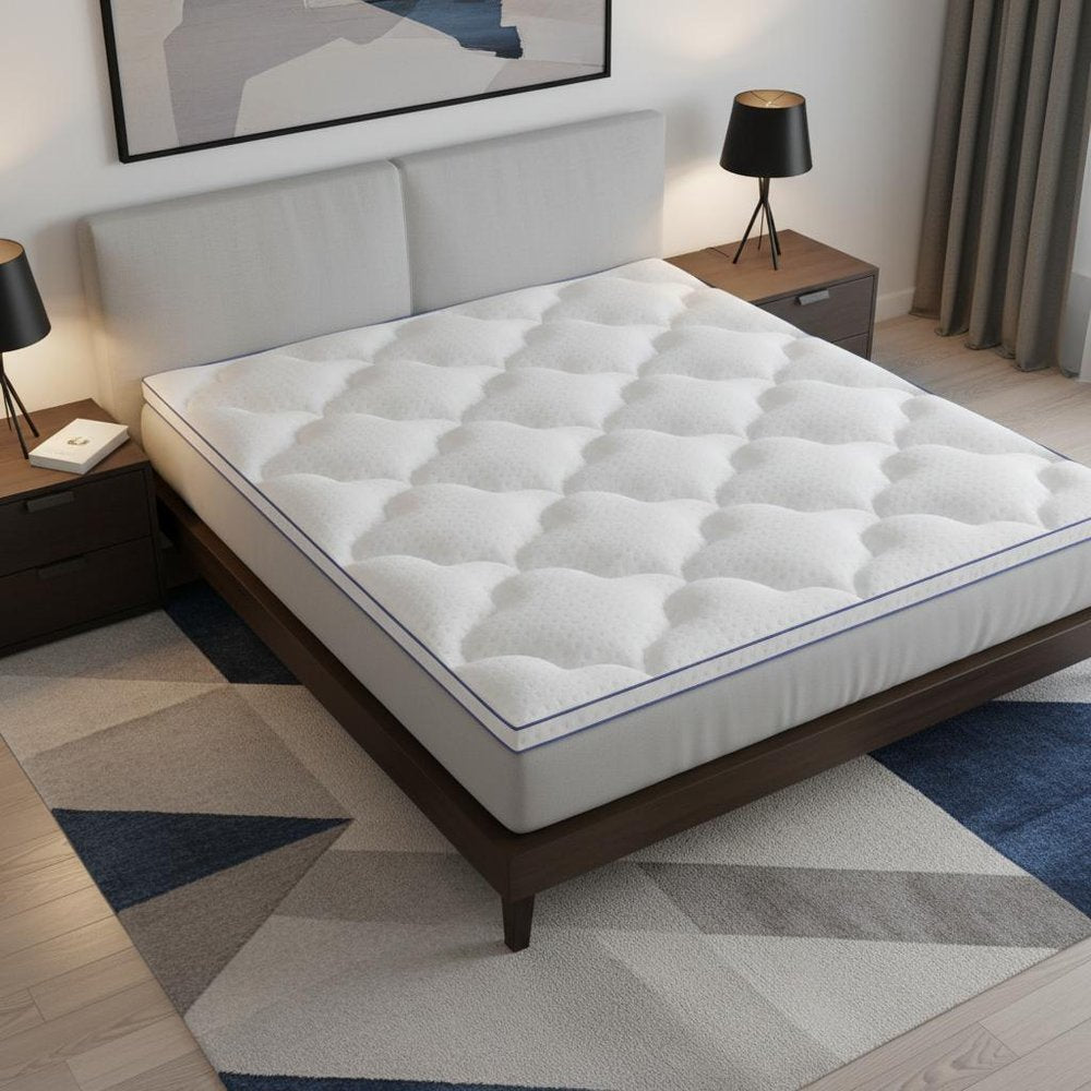 2" White Cotton Full Double Mattress Topper