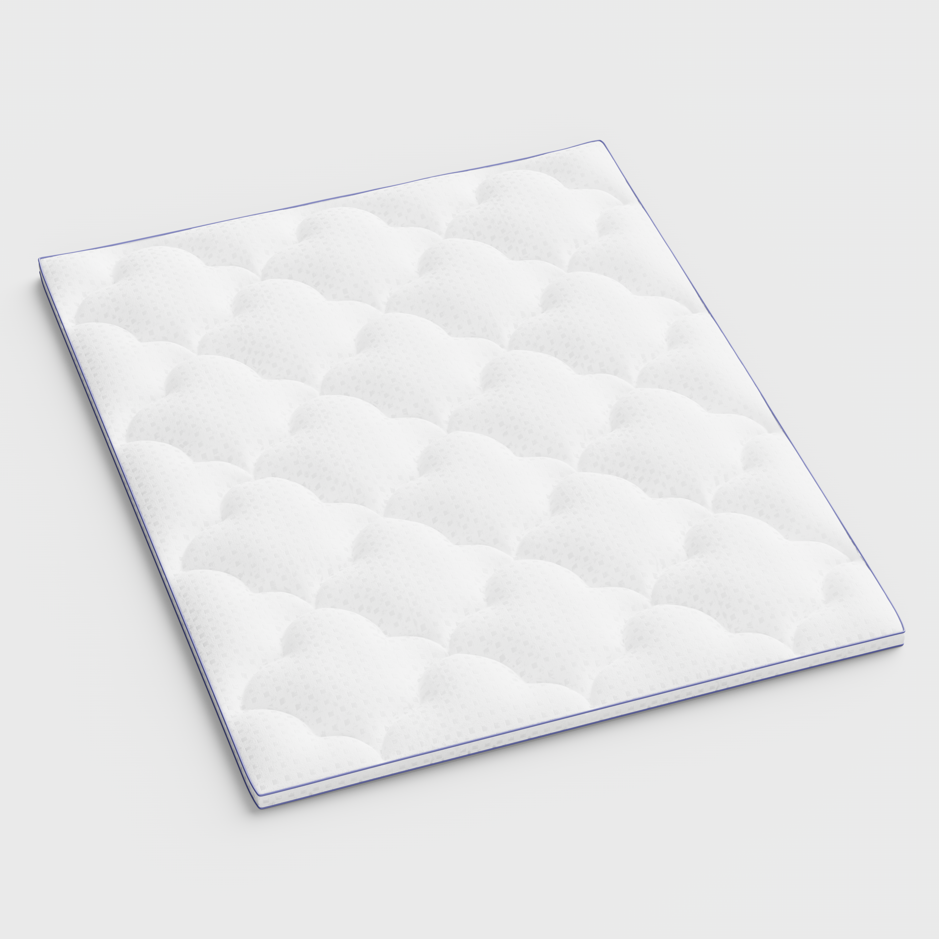 2" White Cotton California King Mattress Topper