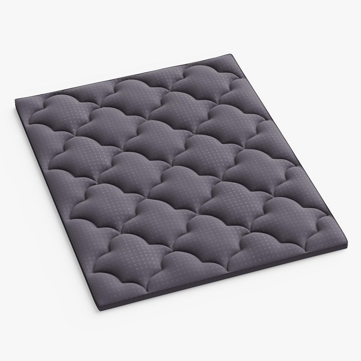 2" Dark Gray Cotton Full Double Mattress Topper