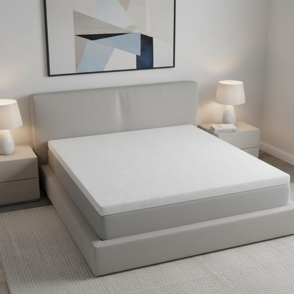 2" White Gel Memory Foam Twin Mattress Topper