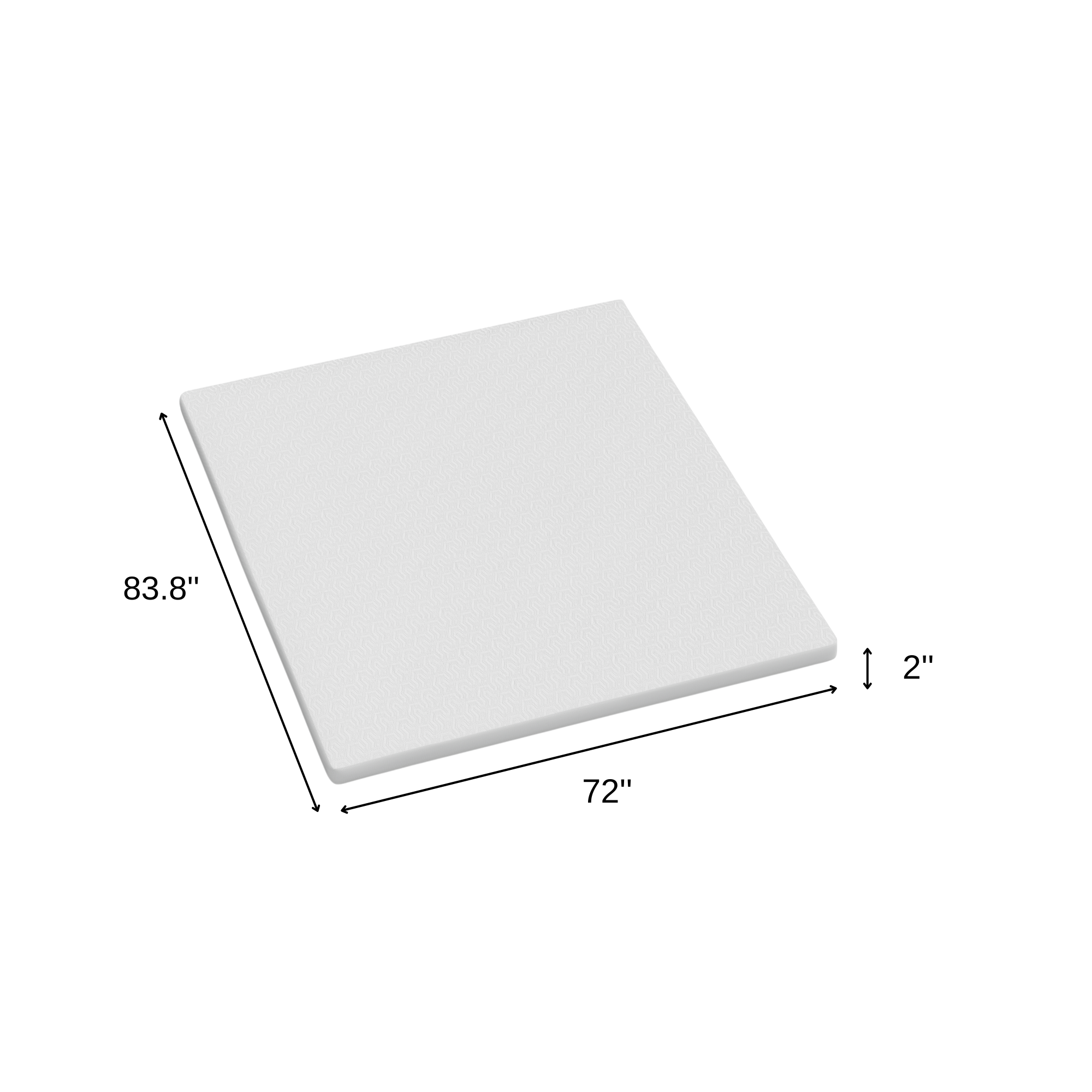 2" White Gel Memory Foam California King Mattress Topper