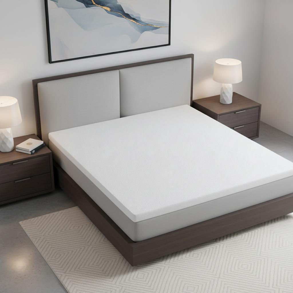 2" White Gel Memory Foam California King Mattress Topper