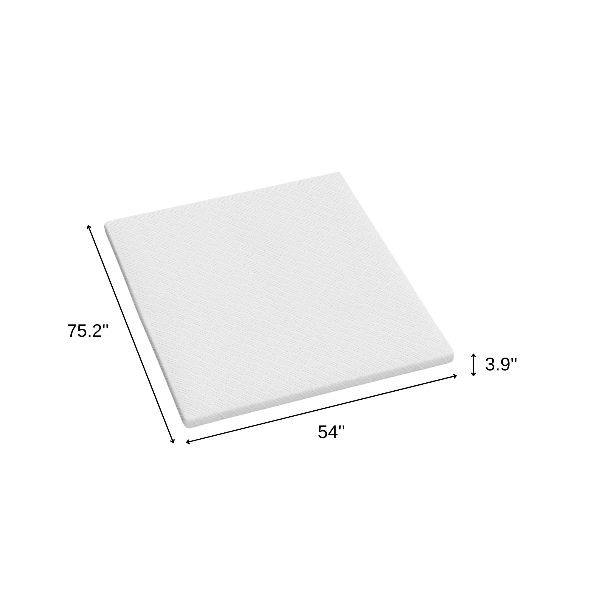 4" White Memory Foam Full Double Mattress Topper
