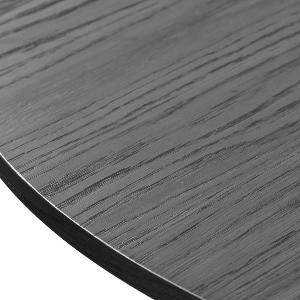52" Black Solid Wood and Rattan Cross Leg Base Round Top Dining Table
